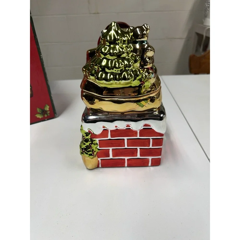 A Christmas Story Santa in Chimney COOKIE‎ JAR Metallic Shiny